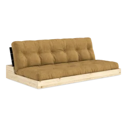 Canapé convertible en pin noir 196x166cm avec son futon golden ochre Base - Karup Design