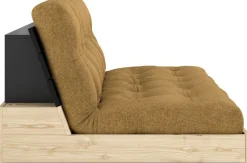 Canapé convertible en pin noir 196x166cm avec son futon golden ochre Base - Karup Design