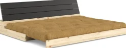Canapé convertible en pin noir 196x166cm avec son futon golden ochre Base - Karup Design