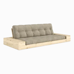 Canapé convertible en pin 244x166cm avec son futon sand et ses deux rangements Base - Karup Design
