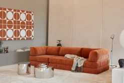 Canapé convertible en polyester recyclé orange 312x104x77cm Cozypad - Innovation living