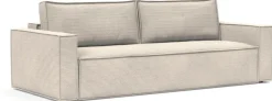 Canapé convertible en tissu corduroy ivory 145-200cm Newilla - Innovation Living