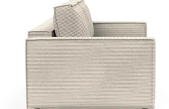 Canapé convertible en tissu corduroy ivory 145-200cm Newilla - Innovation Living