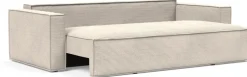 Canapé convertible en tissu corduroy ivory 145-200cm Newilla - Innovation Living