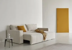 Canapé convertible en tissu corduroy ivory 145-200cm Newilla - Innovation Living