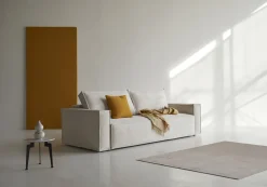 Canapé convertible en tissu corduroy ivory 145-200cm Newilla - Innovation Living