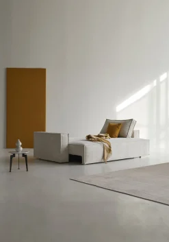 Canapé convertible en tissu corduroy ivory 145-200cm Newilla - Innovation Living