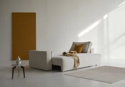 Canapé convertible en tissu corduroy ivory 145-200cm Newilla - Innovation Living