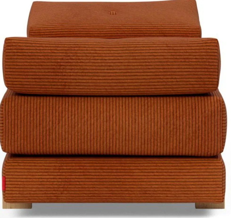 Canapé convertible pieds chêne et corduroy burnt orange 160-200cm Sigmund Drip - Innovation Living