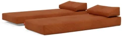 Canapé convertible pieds chêne et corduroy burnt orange 160-200cm Sigmund Drip - Innovation Living