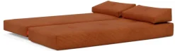 Canapé convertible pieds chêne et corduroy burnt orange 160-200cm Sigmund Drip - Innovation Living