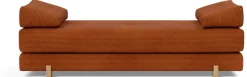 Canapé convertible pieds chêne et corduroy burnt orange 160-200cm Sigmund Drip - Innovation Living