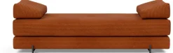 Canapé convertible pieds métal noir et corduroy orange 160-200cm Sigmund Indu - Innovation Living