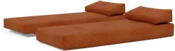 Canapé convertible pieds métal noir et corduroy orange 160-200cm Sigmund Indu - Innovation Living