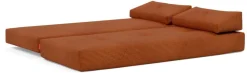 Canapé convertible pieds métal noir et corduroy orange 160-200cm Sigmund Indu - Innovation Living