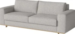 Canapé convertible 2 places et 1/2 tissu nantes multi grey et chêne huilé 240 cm Guest - Bolia