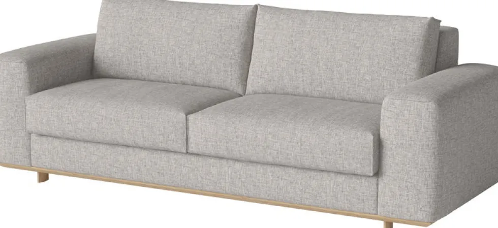 Canapé convertible 2 places et 1/2 tissu nantes multi grey et chêne huilé 240 cm Guest - Bolia