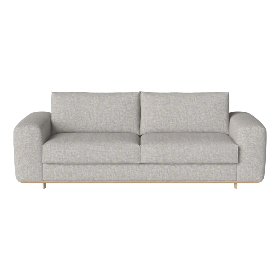 Canapé convertible 2 places et 1/2 tissu nantes multi grey et chêne huilé 240 cm Guest - Bolia