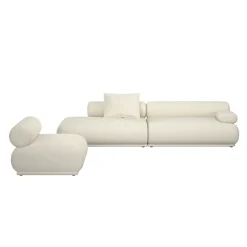 Canapé côté droit en tissu beige 4,5 places Rembrandt - Zuiver