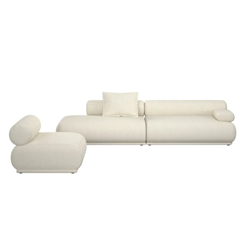 Canapé côté droit en tissu beige 4,5 places Rembrandt - Zuiver