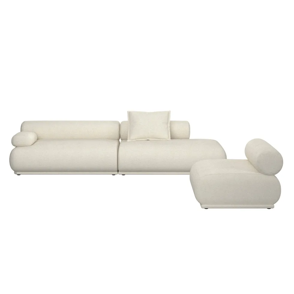 Canapé côté gauche en tissu beige 4,5 places Rembrandt - Zuiver