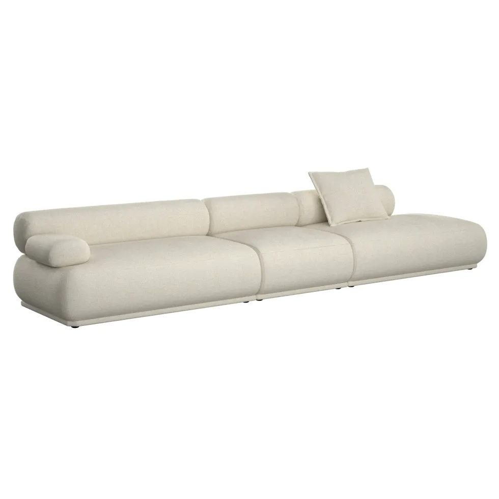 Canapé côté gauche en tissu beige 4,5 places Rembrandt - Zuiver