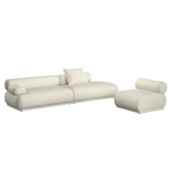 Canapé côté gauche en tissu beige 4,5 places Rembrandt - Zuiver
