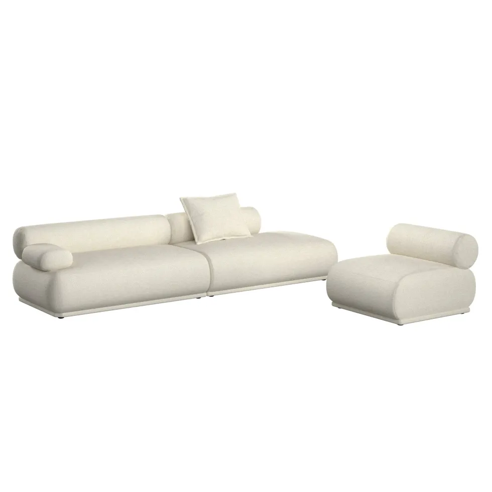 Canapé côté gauche en tissu beige 4,5 places Rembrandt - Zuiver