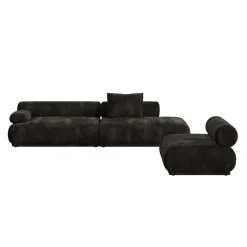 Canapé côté gauche en tissu marron foncé 4,5 places Rembrandt - Zuiver