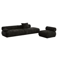 Canapé côté gauche en tissu marron foncé 4,5 places Rembrandt - Zuiver