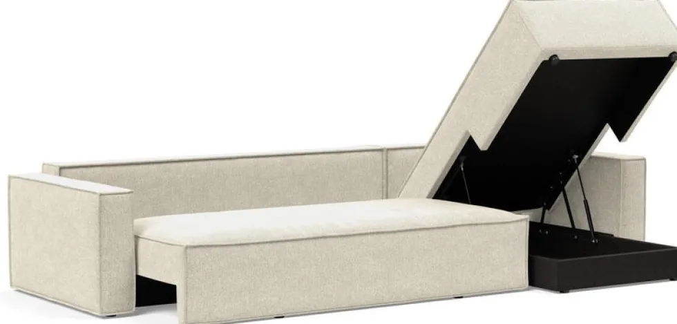Canapé d'angle convertible taura off white 145-300cm Newilla - Innovation Living