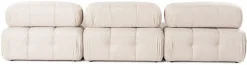 Canapé d'angle droit avec un pouf en tissu beige 95x288x75cm Bubble - Home Design