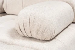 Canapé d'angle droit avec un pouf en tissu beige 95x288x75cm Bubble - Home Design