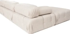 Canapé d'angle droit avec un pouf en tissu beige 95x288x75cm Bubble - Home Design