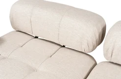 Canapé d'angle droit avec un pouf en tissu beige 95x288x75cm Bubble - Home Design