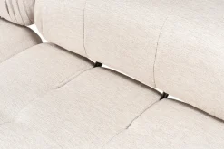 Canapé d'angle droit avec un pouf en tissu beige 95x288x75cm Bubble - Home Design