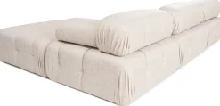 Canapé d'angle droit avec un pouf en tissu beige 95x288x75cm Bubble - Home Design