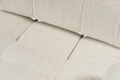Canapé d'angle droit avec un pouf en tissu crème 95x288x75cm Bubble - Home Design