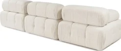 Canapé d'angle droit avec un pouf en tissu crème 95x288x75cm Bubble - Home Design