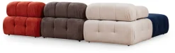 Canapé d'angle droit avec un pouf en tissu multicolore 95x288x75cm Bubble - Home Design