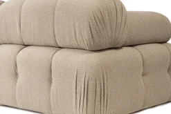 Canapé d'angle droit avec un pouf en tissu pêche 95x288x75cm Bubble - Home Design
