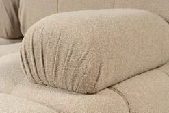 Canapé d'angle droit avec un pouf en tissu pêche 95x288x75cm Bubble - Home Design