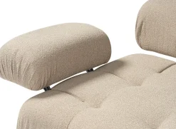 Canapé d'angle droit avec un pouf en tissu pêche 95x288x75cm Bubble - Home Design