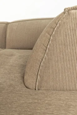 Canapé d'angle droit en polyester côtelé caramel 308x188cm Fat Freddy - Zuiver