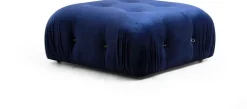 Canapé d'angle droit en tissu velours bleu 95x288x75cm Bubble - Home Design