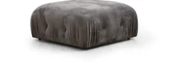 Canapé d'angle droit en tissu velours gris 95x288x75cm Bubble - Home Design
