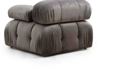 Canapé d'angle droit en tissu velours gris 95x288x75cm Bubble - Home Design