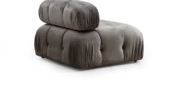 Canapé d'angle droit en tissu velours gris 95x288x75cm Bubble - Home Design