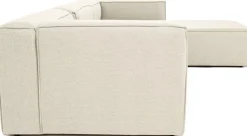 Canapé d'angle en tissu écru 185x296x66cm Fora - Home Design