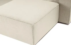 Canapé d'angle en tissu écru 185x296x66cm Fora - Home Design